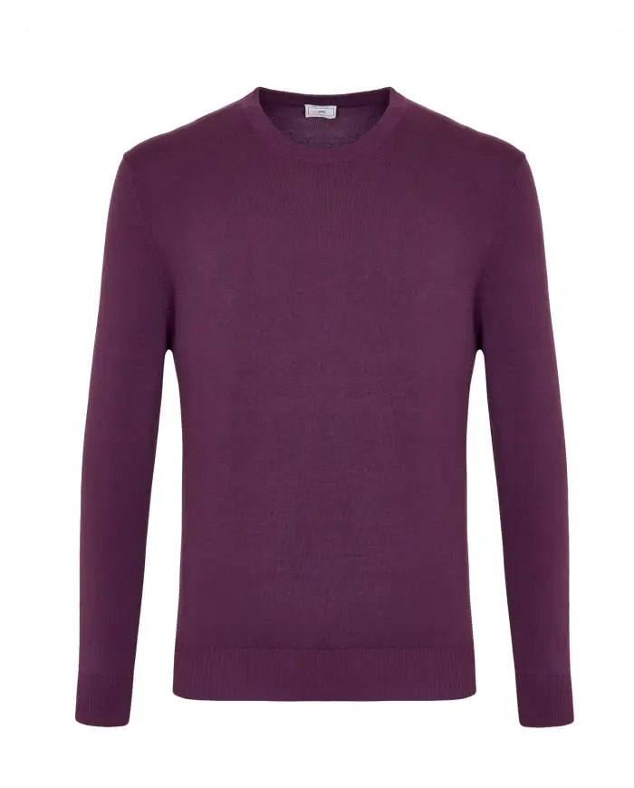 Camicissima Maglia girocollo viola di cotone