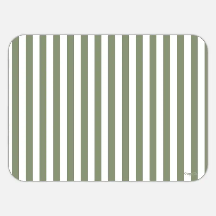Camilla Home Tovaglietta rettangolare righe bianco e verde salvia unica