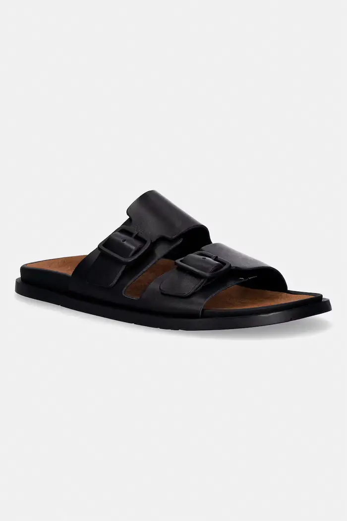 ciabatte slide da uomo in pelle Lluc Sandal Nero