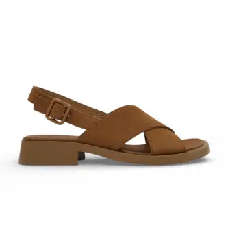 per donna K201600-008 Sandali in pelle marrone Dana (40), 3 a 5cm, Fibbia, Casual