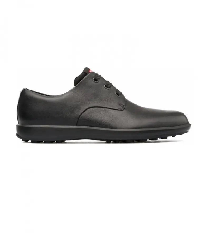 Camper per uomo 18637-035 Atomo Lavoro scarpe di pelle nera, Nero, Basso, Stringhe, Casual, Classico