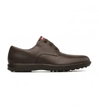 Camper per uomo 18637-036 Atomo Lavoro scarpe di pelle marrone, Basso, Stringhe, Casual, Classico Marrone scuro
