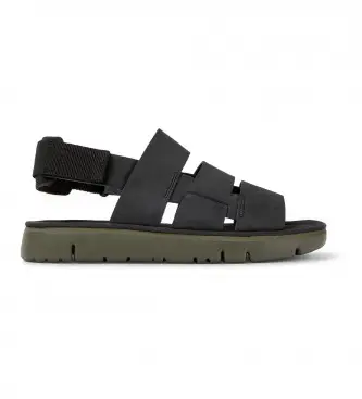 Camper per uomo K100470-013 Sandali in pelle Sandalo Caterpillar nero, Basso, Velcro, Casual