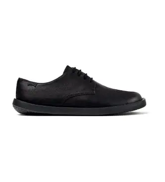 Camper per uomo K100669-018 Scarpe blucher in pelle nera Wagon, Nero, Basso, Stringhe, Casual, Sostenibile