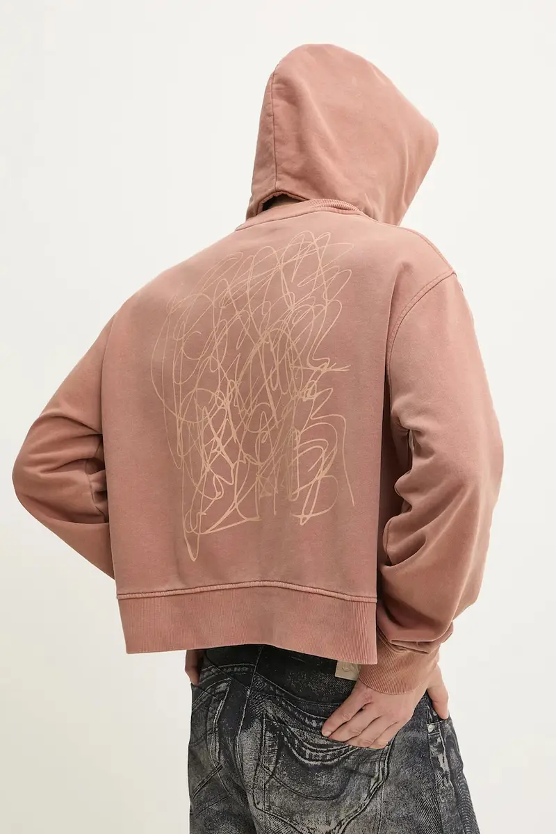 Camperlab felpa in cotone uomo colore arancione con cappuccio AU00018.002