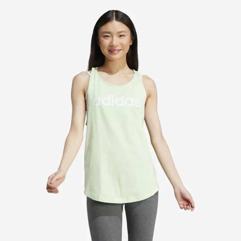 Canotta ADIDAS donna palestra regular fit cotone verde | Adidas