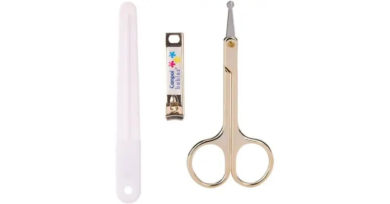 Canpol babies Hygiene Set per manicure per bambini forbici con punta arrotondata + lima + pinzette per unghie