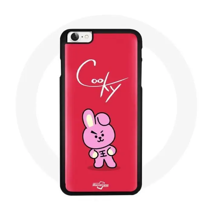 CAPACHEAP Coque pour Iphone 8 BTS Bangtan Garçons BT21 Cooky Fond Rouge