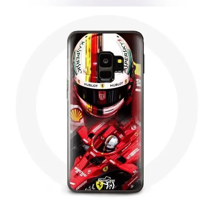 CAPACHEAP Coque pour Samsung Galaxy S9 Formule 1 Sebastian Vettel F1 Rouge rosso