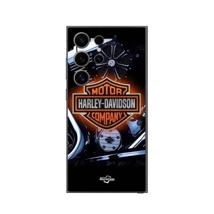 CAPACHEAP Cover - Harley Davidson - Samsung Galaxy S24 Ultra - Morbida - Nera - Logo