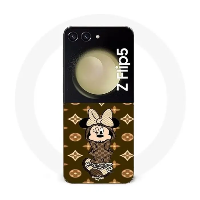 CAPACHEAP Custodia - Disney - Minnie - Samsung Galaxy Z Flip5 - Marrone - Morbida marrone