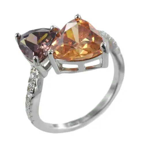 cappagli charme anello in argento contrarie con zirconi trillion