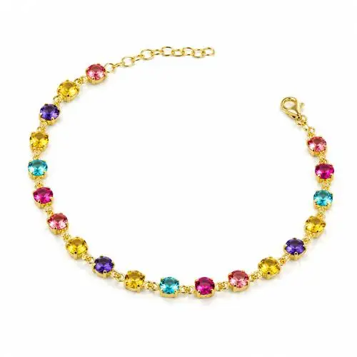 cappagli charme bracciale in argento giallo con pietre colorati
