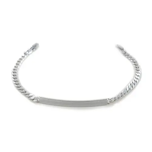 cappagli charme bracciale in argento lucido con targhetta per incisione small