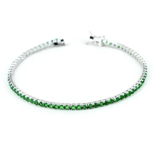 cappagli charme bracciale tennis da uomo in argento con zirconi verdi