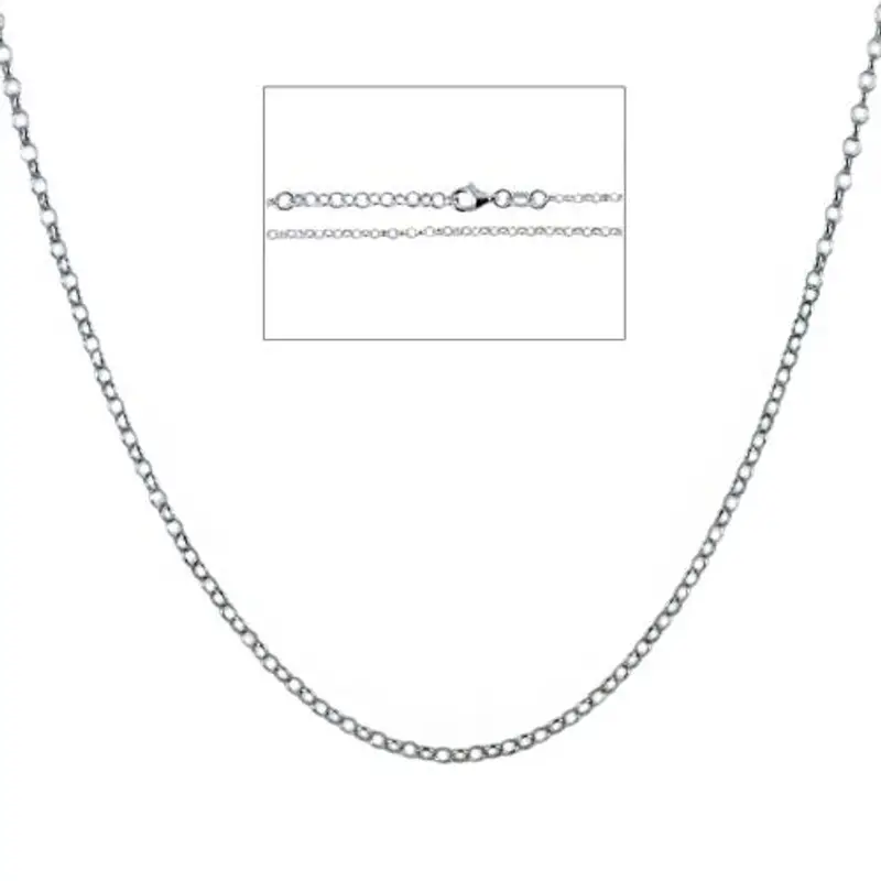 cappagli charme catena da donna in argento maglia rolo' 40 cm finitura rodiata