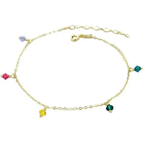 cappagli charme cavigliera in argento dorato con pietre ciondoli colorate
