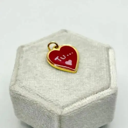cappagli charme ciondolo scritta e fiori tu - ciondolo cuore amore