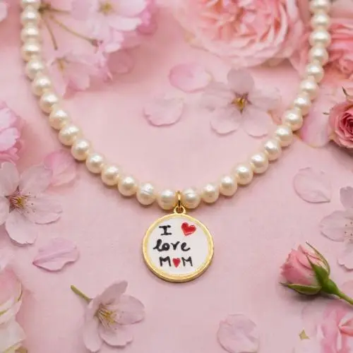cappagli charme collana con ciondolo scritta i love mom - ciondolo mamma