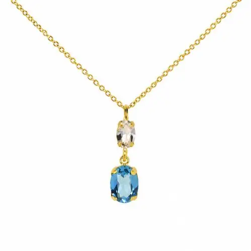 cappagli charme collana in argento dorato con pietra celeste