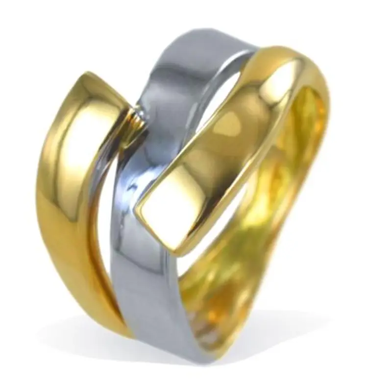 cappagli gioielli anello da donna tripla fascia oro giallo e bianco