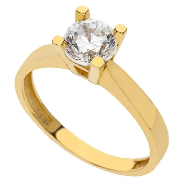 cappagli gioielli anello solitario in oro giallo con zircone