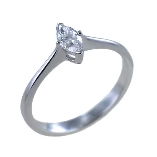 cappagli gioielli anello solitario oro bianco diamante taglio marquise