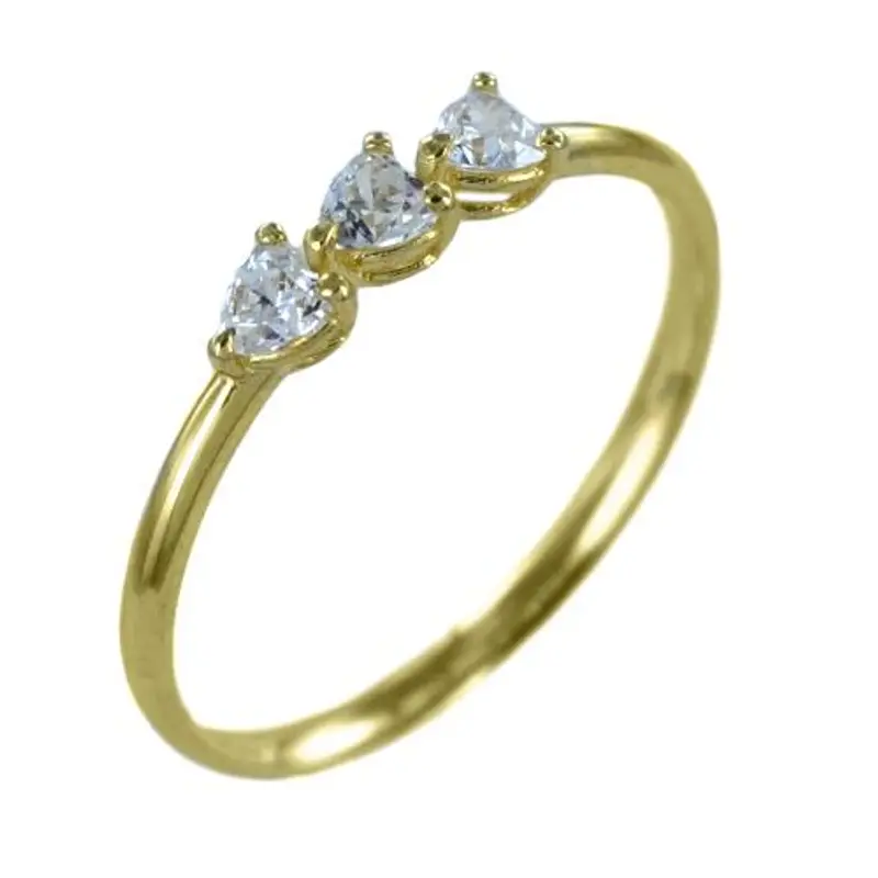 cappagli gioielli anello trilogy in oro giallo con zirconi a cuore