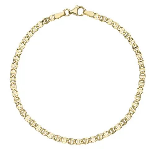 cappagli gioielli bracciale catena piatta traversino diamantato da uomo in oro giallo