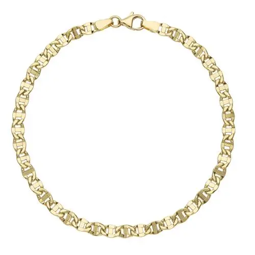 cappagli gioielli bracciale catena piatta traversino diamantato da uomo in oro giallo