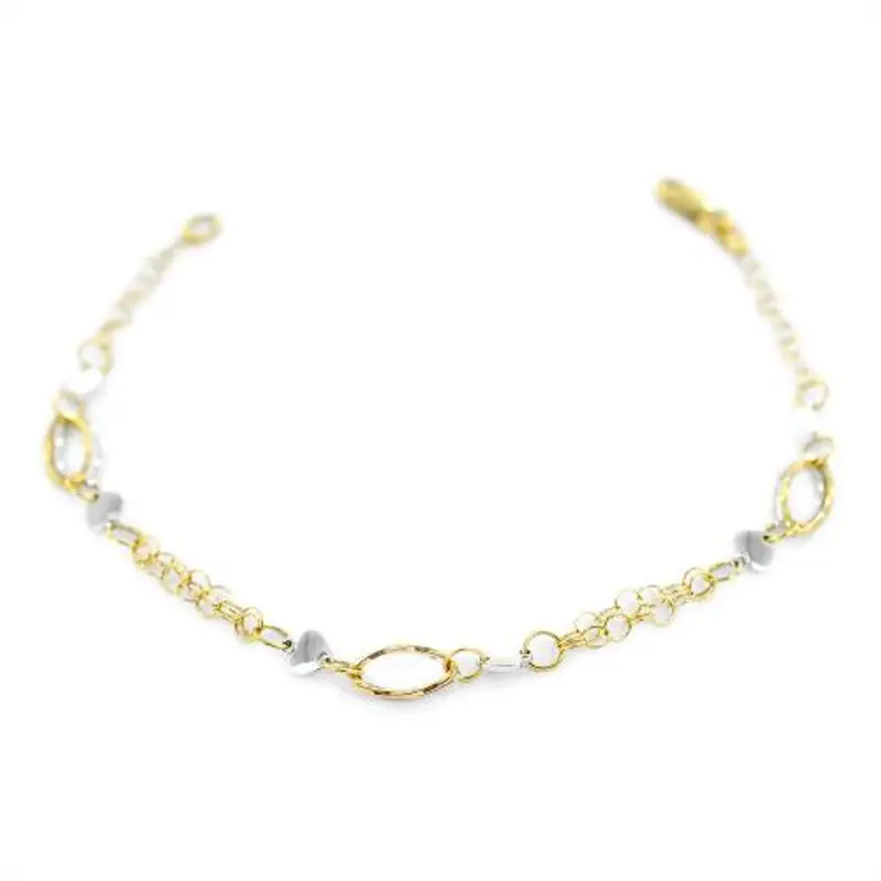 cappagli gioielli bracciale da bambina in oro giallo e bianco cuori