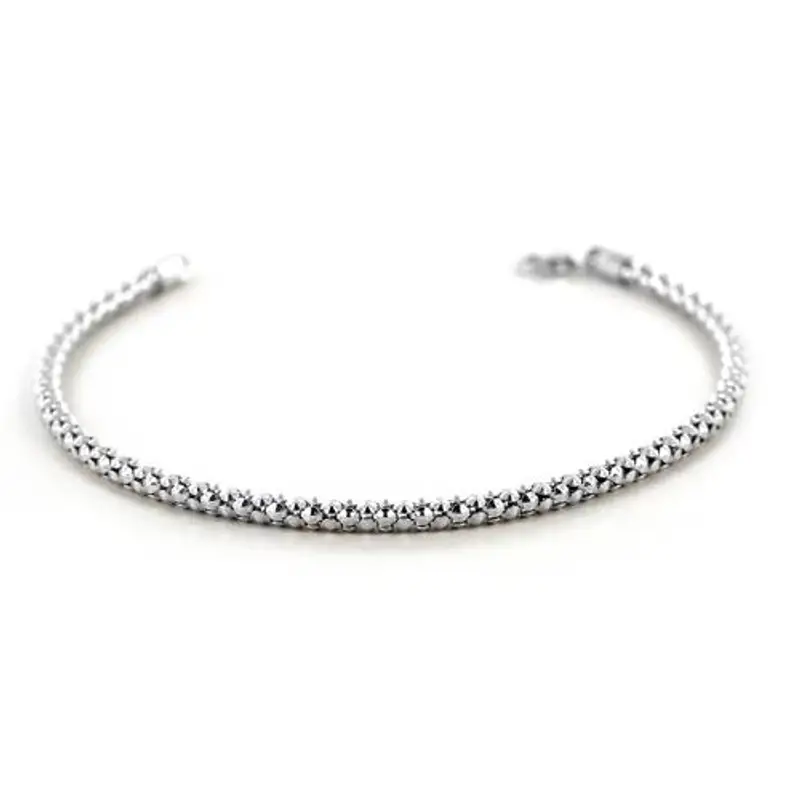 cappagli gioielli bracciale da donna in oro bianco maglia chicco di riso