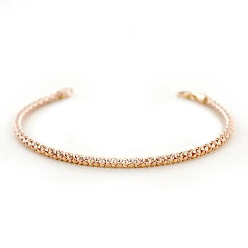 cappagli gioielli bracciale da donna in oro rosa maglia chicco di riso