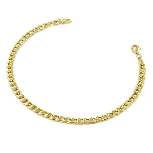 cappagli gioielli bracciale da uomo in oro giallo a maglia groumette media 19 cm