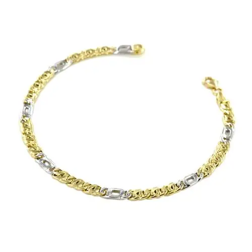 cappagli gioielli bracciale da uomo medio in oro giallo e bianco occhio di pernice
