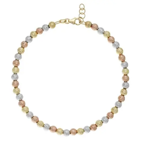 cappagli gioielli bracciale in oro a sfere grandi sfaccettate tre colori