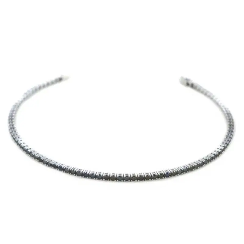 cappagli gioielli bracciale tennis da donna in oro con zirconi neri