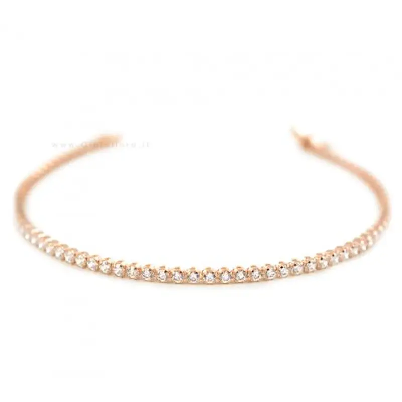cappagli gioielli bracciale tennis in oro rosa e zirconi