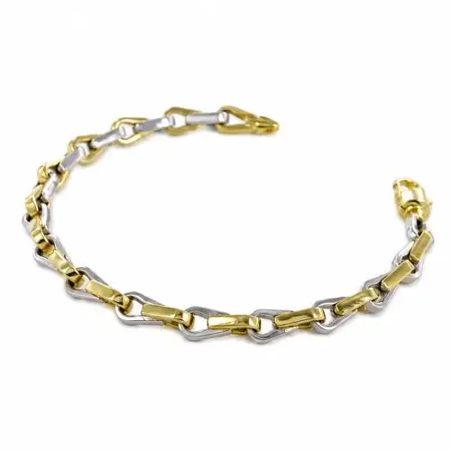 cappagli gioielli bracciale uomo in oro giallo e bianco con maglia fantasia