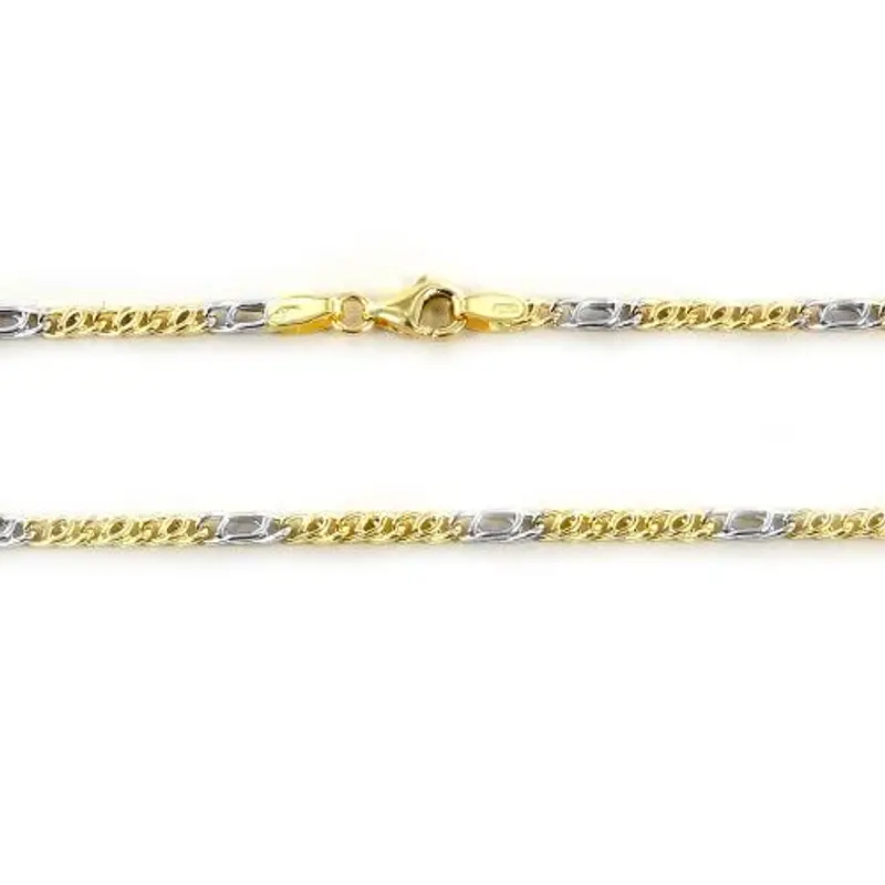 cappagli gioielli catena da uomo in oro due colori maglia fantasia 50 cm