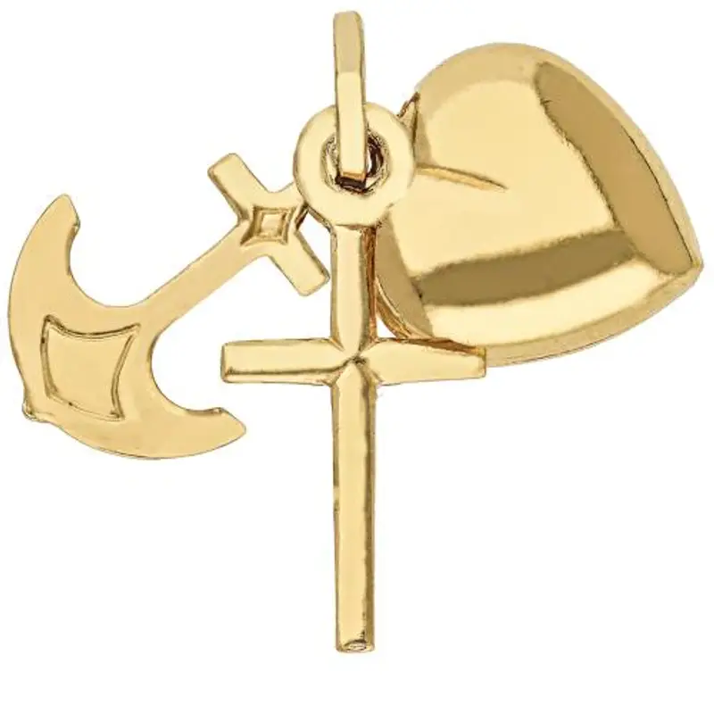 cappagli gioielli ciondolo grande fede speranza carita in oro giallo