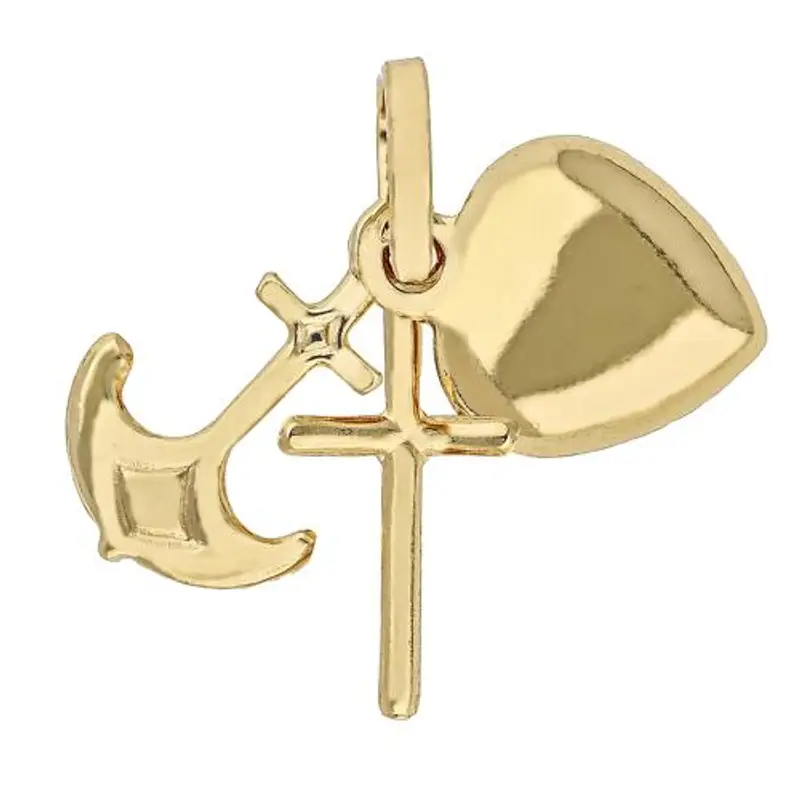 cappagli gioielli ciondolo medio fede speranza carita in oro giallo