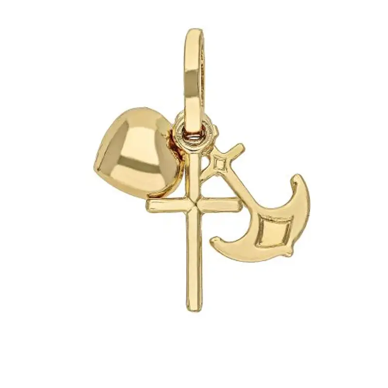 cappagli gioielli ciondolo mini fede speranza carita in oro giallo