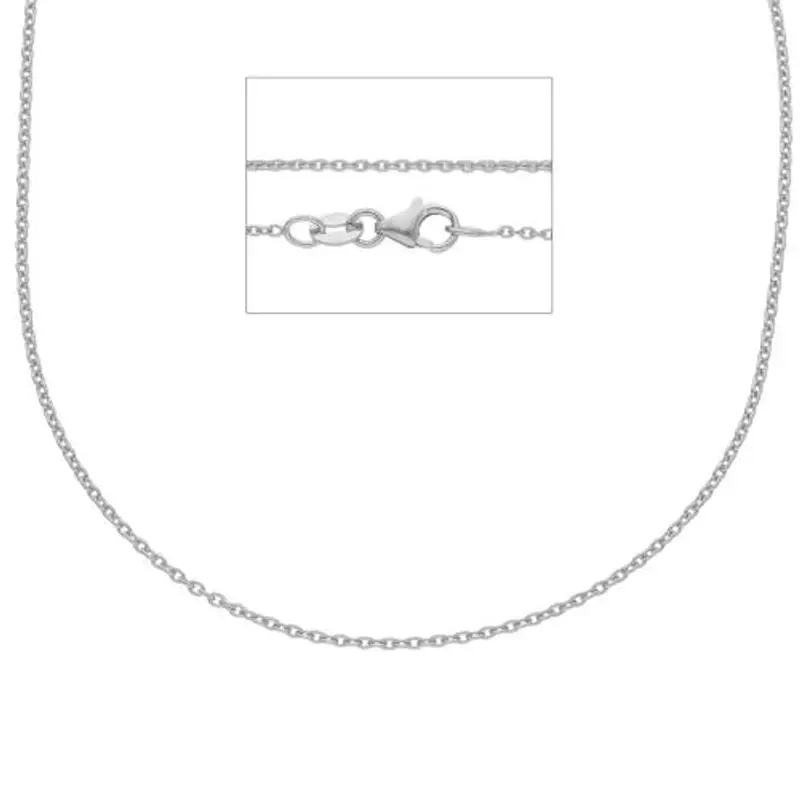 cappagli gioielli collana catena maglia rolo da donna in oro bianco 45 cm media