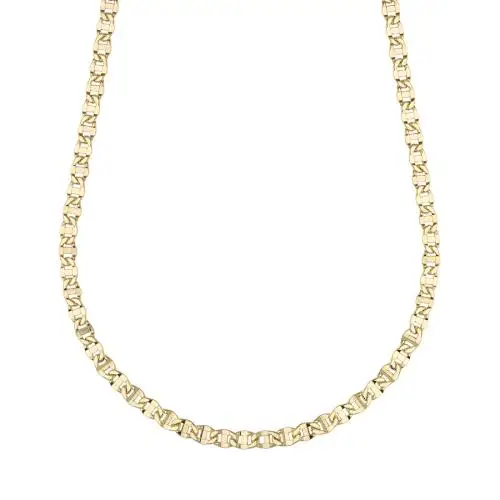 cappagli gioielli collana catena piatta da uomo traversino diamantato oro giallo 50 cm