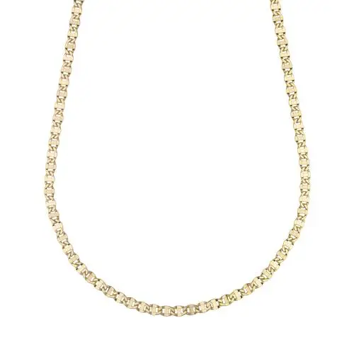 cappagli gioielli collana catena piatta da uomo traversino diamantato oro giallo 50 cm ultra sottile