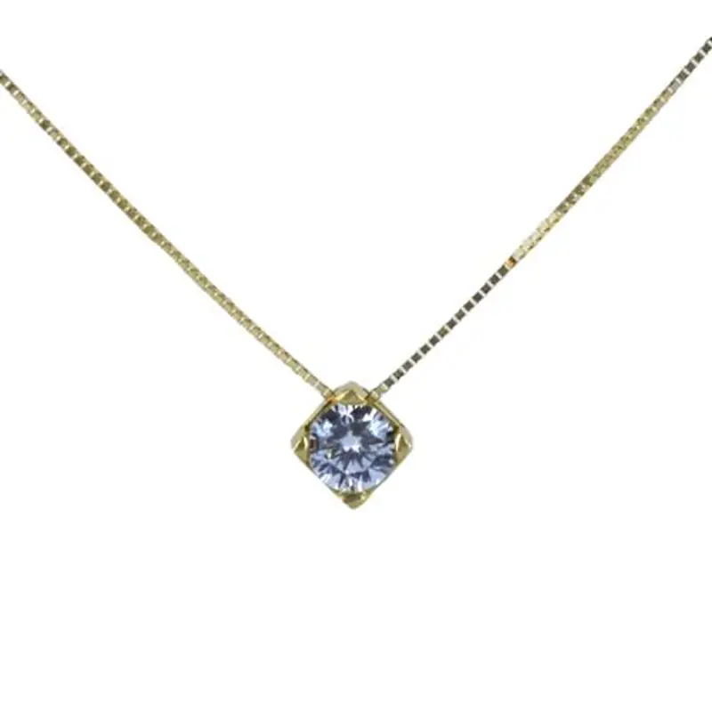 cappagli gioielli collana con ciondolo punto luce in oro giallo con zircone 4.50 mm