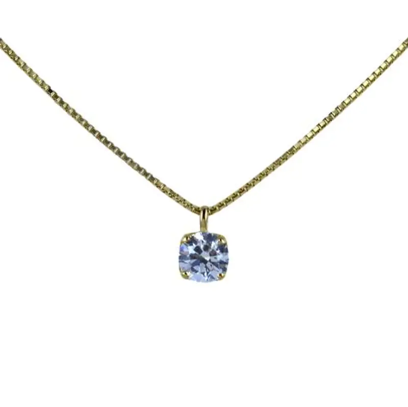 cappagli gioielli collana con ciondolo punto luce in oro giallo con zircone 4 mm