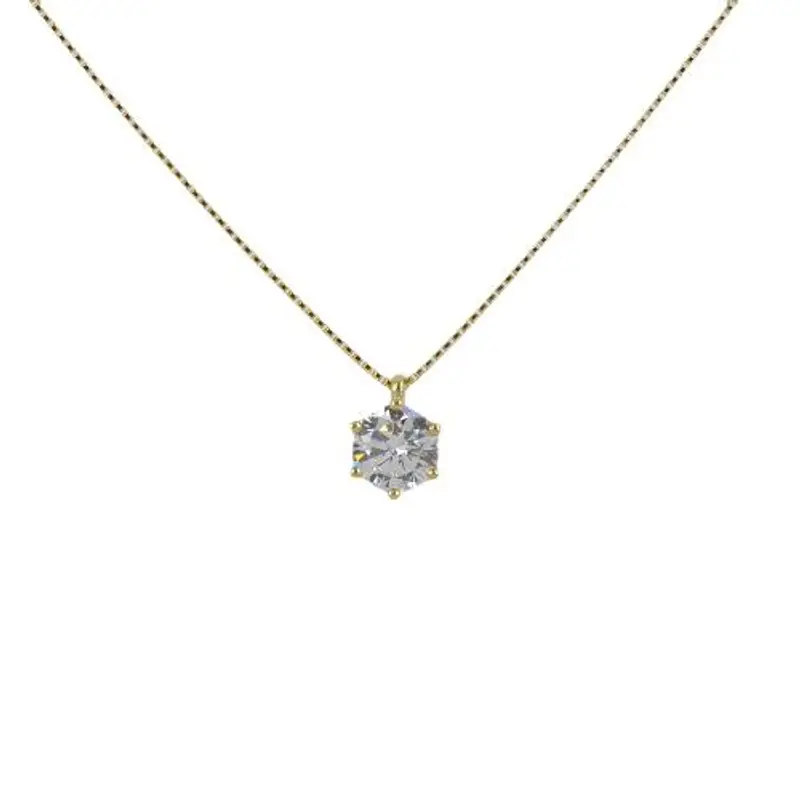 cappagli gioielli collana con ciondolo punto luce in oro giallo on zircone 5 mm