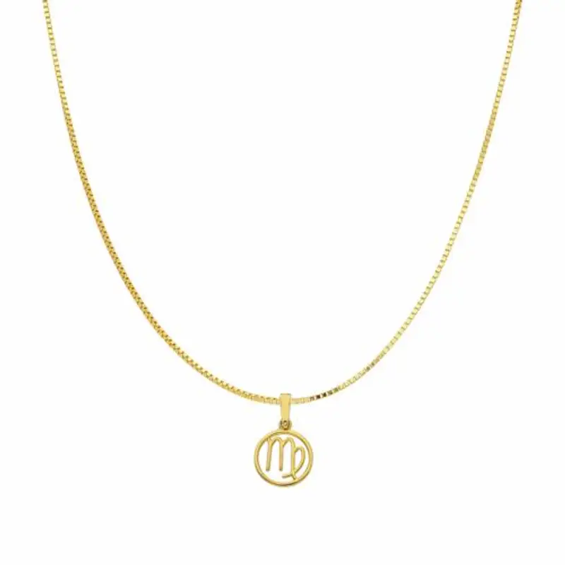 cappagli gioielli collana con ciondolo segno zodiacale vergine in oro giallo stilizzato